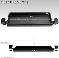 Vista 3 de VIVO DESK-DR22L - Cajón deslizante extraíble para debajo de la mesa de 22 pulgadas para escritorio de oficina, organizador de almacenamiento poco