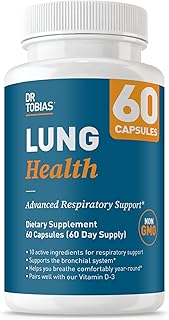 Dr. Tobias Lung Health Supplement with Vitamin C, Butterbur, Quercetin & Bromelain, Advanced Lung Cleanse Detox Formula for Bronchial & Respiratory System, Non-GMO, 60 Capsules, 60 Servings