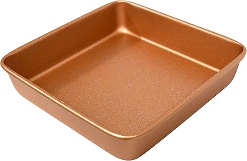 Miniatura 10 de casaWare Molde cuadrado de cerámica recubierto antiadherente pesado de 9 pulgadas (granito plateado)