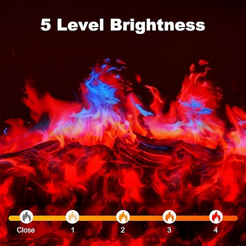 Miniatura 6 de DUMOS Calentador de chimenea eléctrico independiente de 26 pulgadas, estufa eléctrica con efecto de llama 3D y control remoto, elegante estufa para