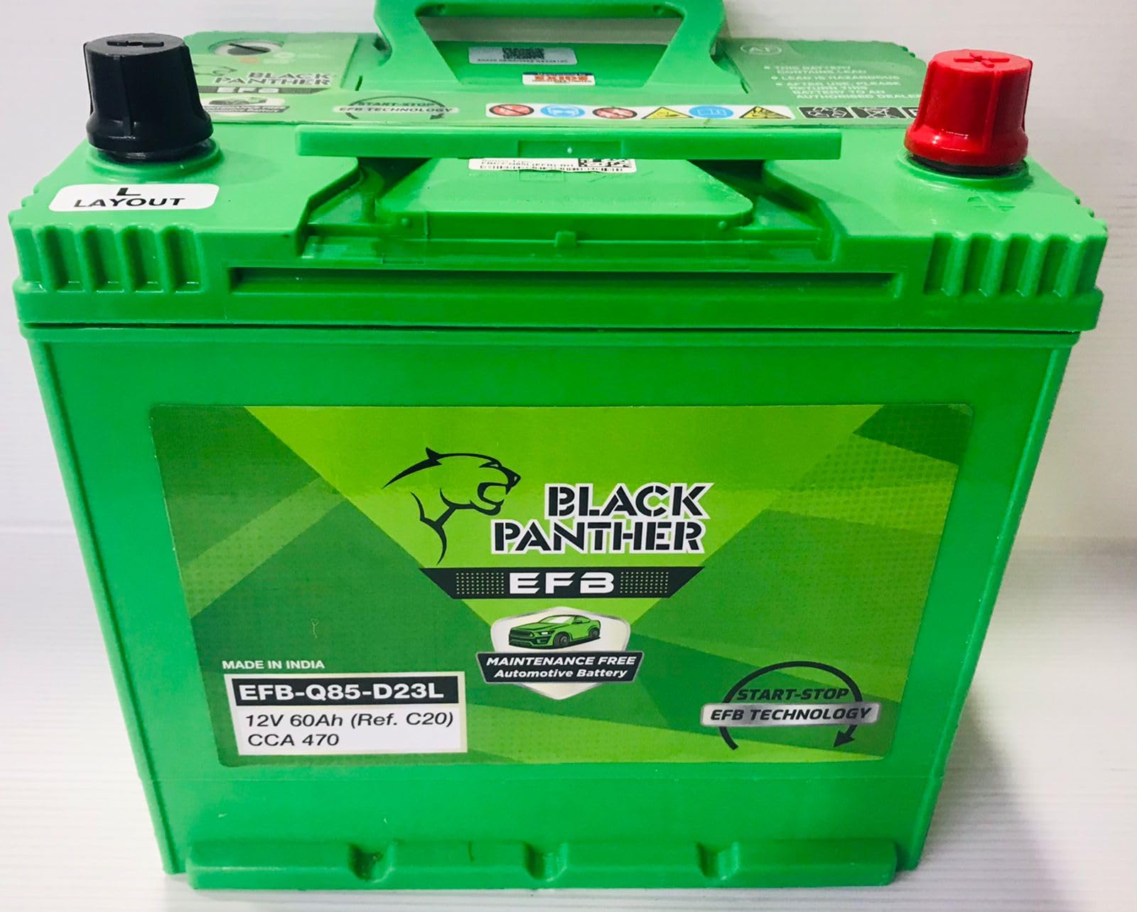 BLACK PANTHER EFB BATTERY 12V 60AH 85D23L/55D23L START-STOP 