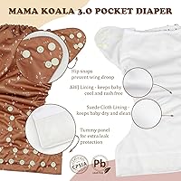 Vista 6 de Mama Koala 3.0 Baby Cloth Diapers with 6 Inserts Bundle, with 2 Pack Waterproof Wet Dry Bags