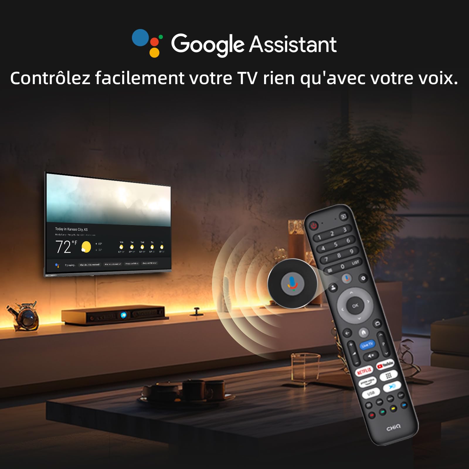 Google QLED 4K UHD CHIQ 43QA10 Smart TV 43 cale (109 cm) | HDR10, VRR i ALLM | Ultracienka metalowa konstrukcja bez ramy | Dolby Audio | Nowy model 2025