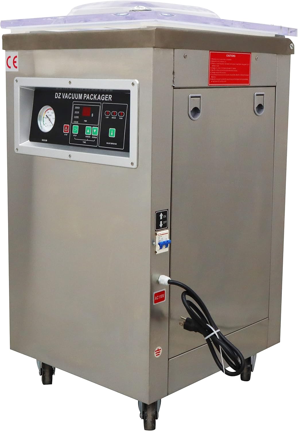 TECHTONGDA Vacuum Sealer Packaging Machine Stainless Steel for Fruits Vegetables DZ400 Single Chamber Sealing Length 15.7inch