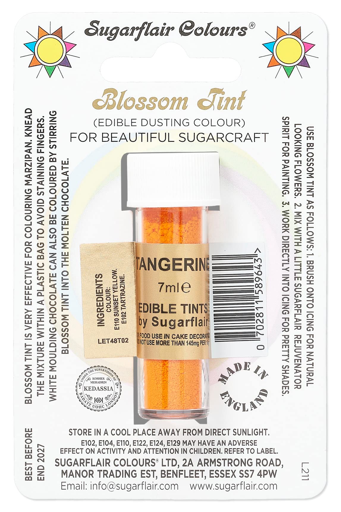 Sugarflair Blossom Tint Grape Violet Food Colouring and Dusting Powder, Matt Finish, Brush On or Mix with Rejuvenator Spirit to Create a One of A Kind Cake - 7ml — view 53