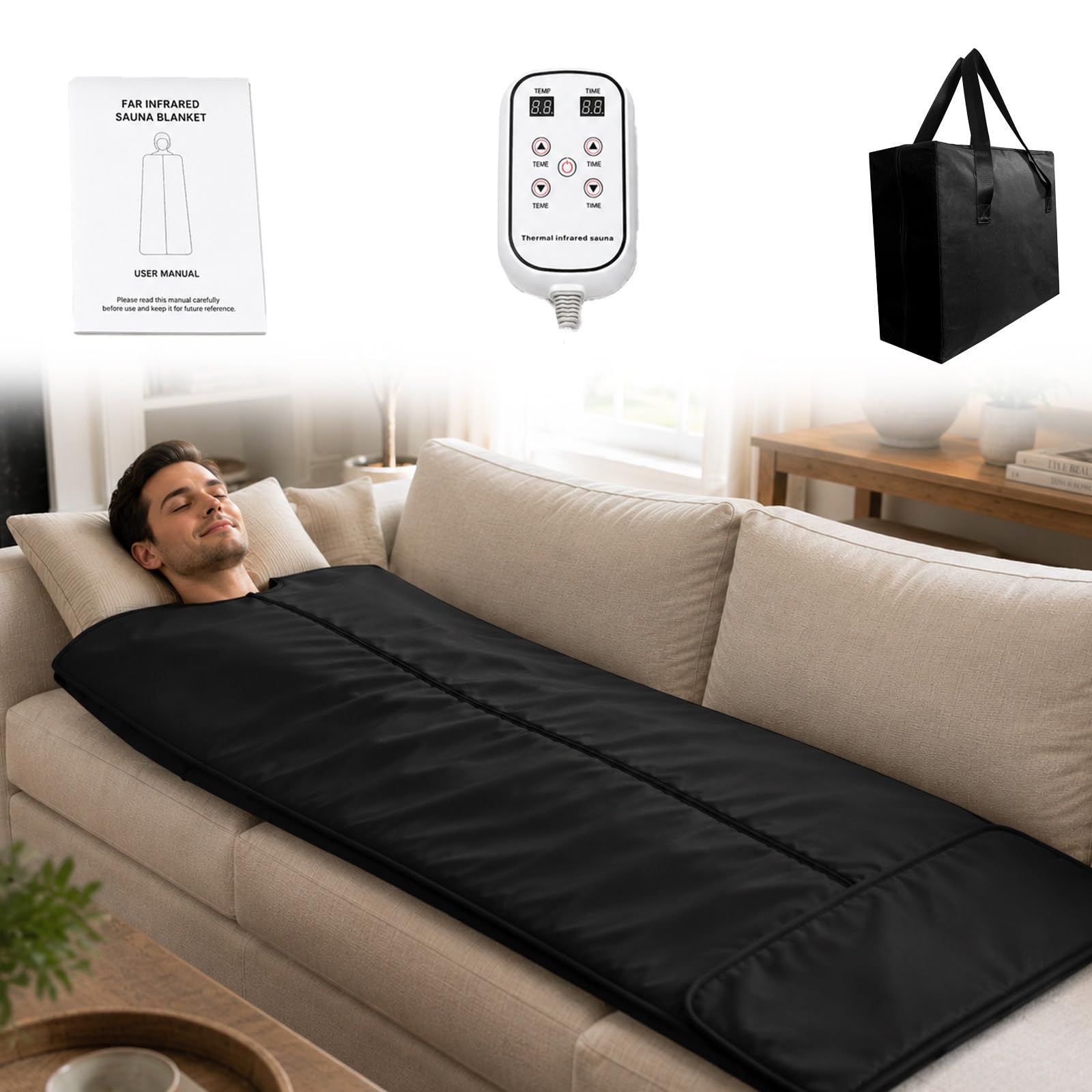 Manta de Sauna de Infrarrojos Ligera y Plegable – Portátil
