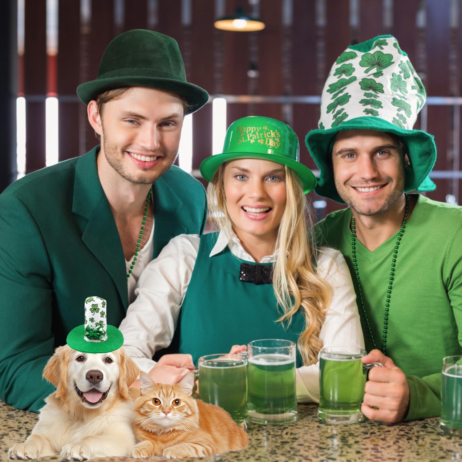 AOVNA Pet Hat Shamrock Dog Cap Cat Costume Shamrock Headband St. Patrick s Dog Clothes Pet Dress up Cosplay for Irish Party - Image 4