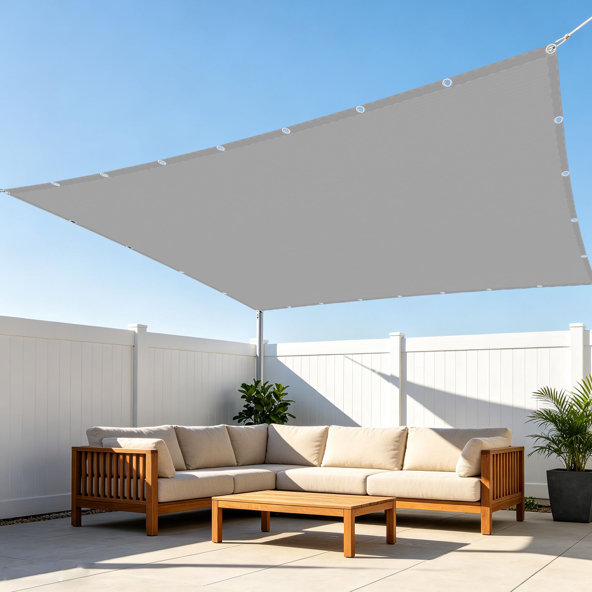 Voile ombrage rectangulaire imperméable 4x8 anti pluie pour patio