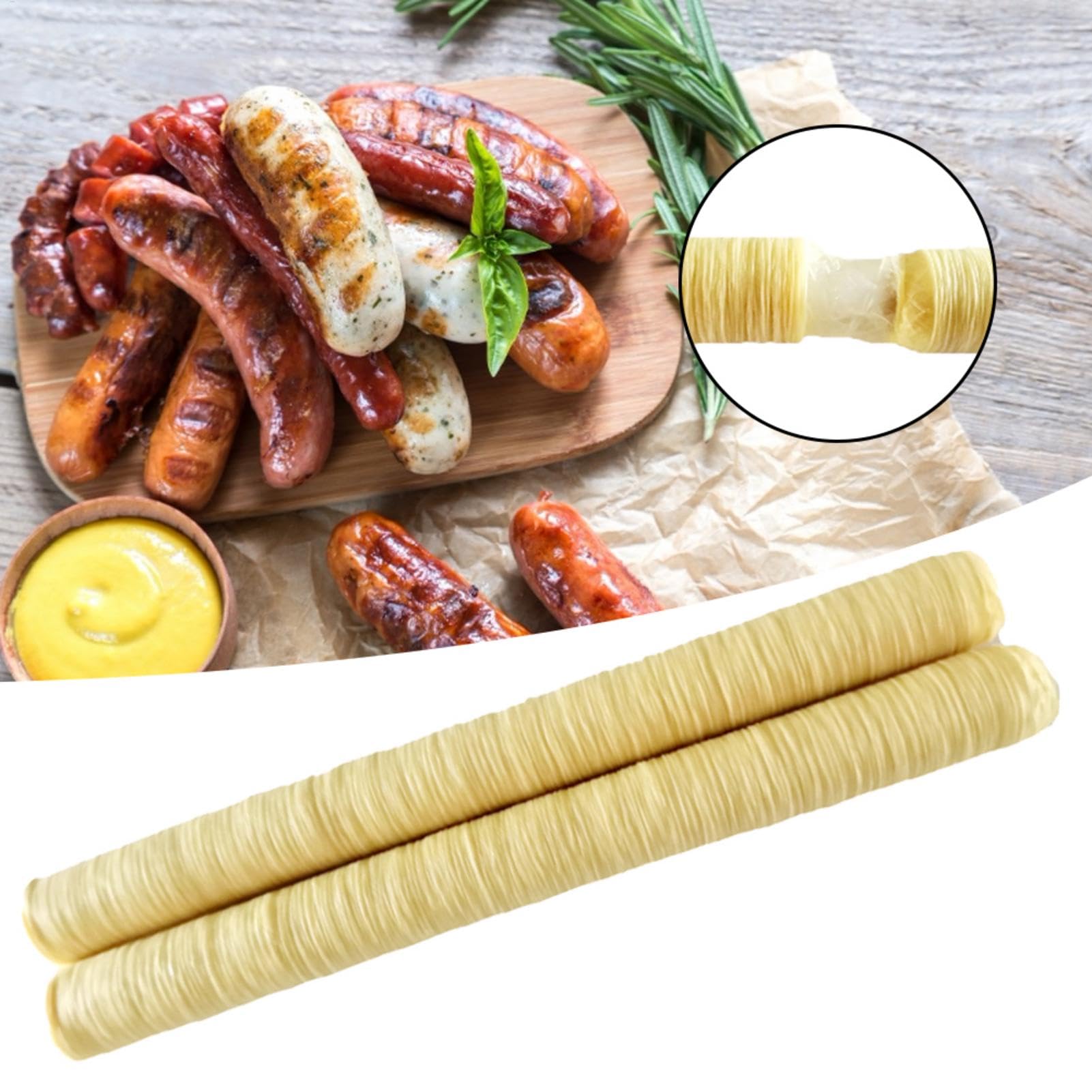 5 Stück Wurstdarm | Hausgemachte Wurst | Kollagen Wursthülle | Kunstdarm Hüllen | -Wurst-Gehäuse | Zur Herstellung Von Bratwurst | Für Familien Verwendet Werden