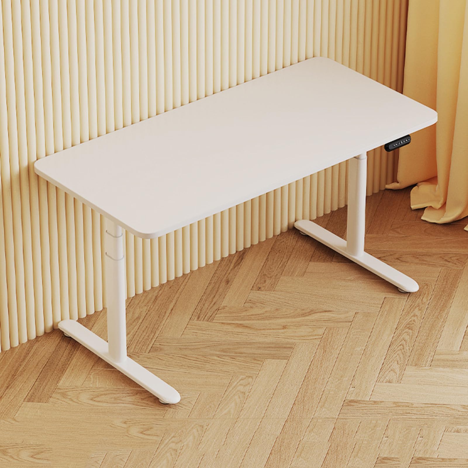 MYUYEE Standing Desk, Adjustable Computer Desk Sit-Stand Monitor Riser Desktop Lift With 4 Memory Function, 60-125Cm Height (D-140X60Cm)