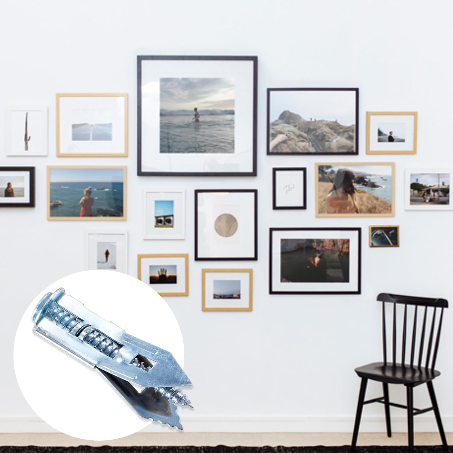 PAGOW 80 Pcs Self-Drilling Anchors,Anchors and Screws for Heavy Duty, Metal Screw Anchors Kit, No Drill and Holes in Wall (0.47"x1.57", Silver)