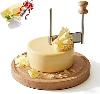 Cheese Curler Wheel for Tête de Moine & Chocolate Swiss Style Girolle Cheese Shaver with Sharp Stainless Steel Blade and Solid Wood Base for Cheese Boards, Desserts & Parties