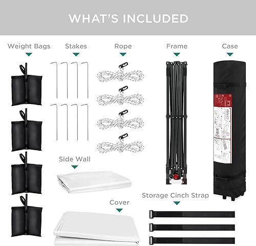 Miniatura 278 de Best Choice Products Carpa Toldo Desplegable de 10x10 pies para Instalación de 1 Persona, Refugio Portátil Instantáneo con Botón de 1 Toque