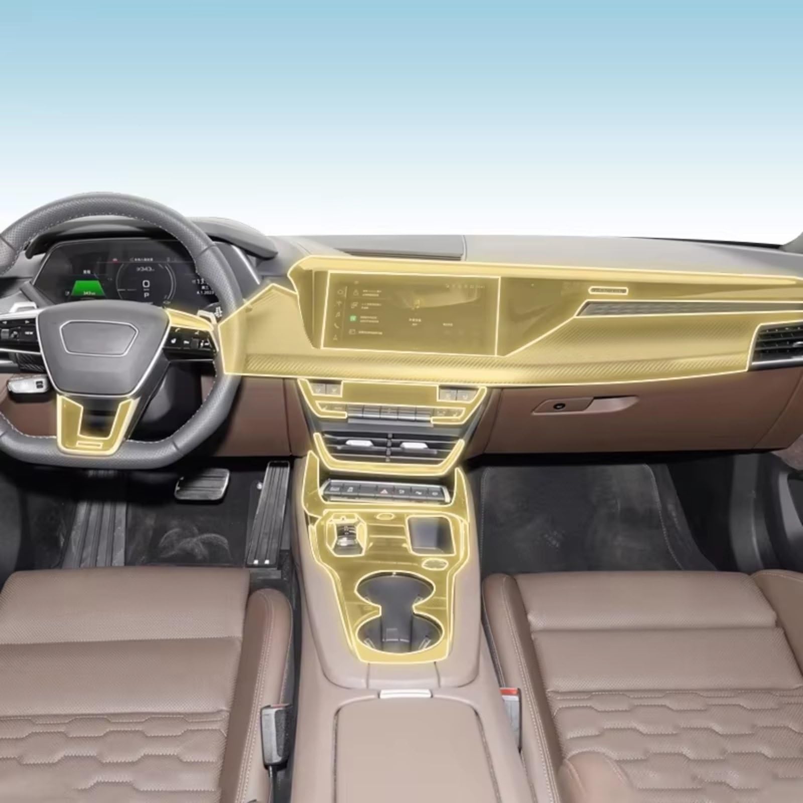 Navi Display Schutz Kompatibel Mit Für RS Für E-tron Für GT 2021-2024 Auto GPS Displayschutzfolie Kratzfeste Reparaturfolie Konsole HD Klar(H)
