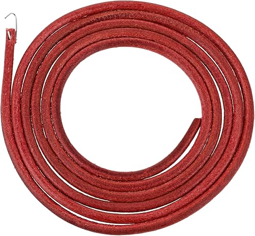 Hicello Cinturón para máquina de coser cinturón de cuero de 6 pies para máquina de coser Singer Treadle cinturón de cuero antiguo gancho