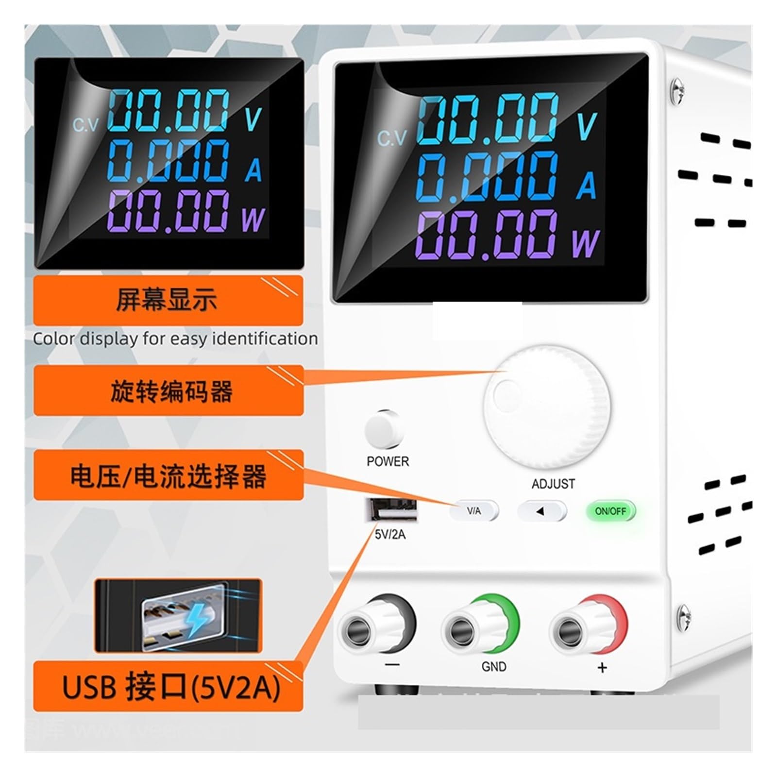 Alimentadores CC programables Fuente de alimentación conmutada ajustable para codificador Fuente de alimentación estabilizada con tensión CC ajustable 120V3A Pantalla LCD SPPS-A1203