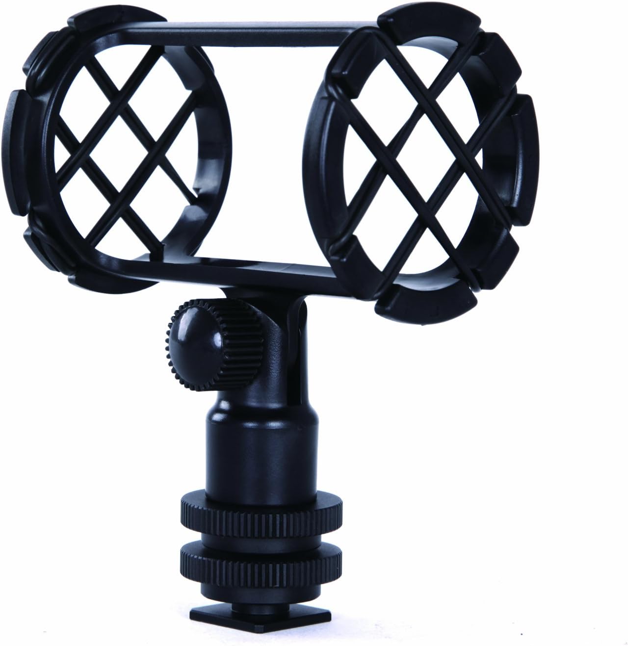 SMM1 Microphone Shock Mount with Camera Cold Shoe for Shotgun Microphones 19-25mm in Diameter (Including Rode NTG-1, NTG-2, Sennheiser MKE-600)