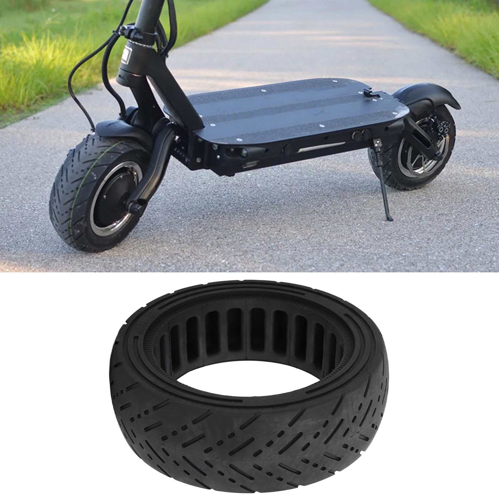 Pneus Pleins en Caoutchouc, Roues de Rechange pour Scooter électrique 8,5 X 2,5 Pouces, Pneu Solide en Nid D'abeille pour Scooter électrique Dualtron Mini Speedway Leger (BLACK)