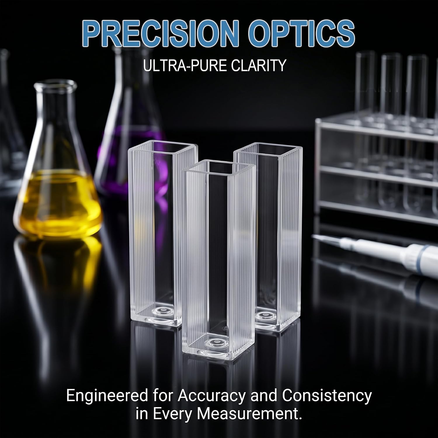 100 PCS Polystyrene Cuvette 4.5ml Standard Cuvette Disposable Plastic Cuvettes for Spectrophotometer Cuvettes Pathlength 10 mm and 2 Clear Sides Spectral Range 340-2500 nm with Lid