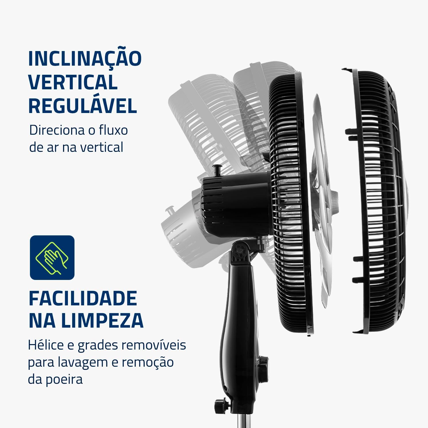 Imagem lateral do ventilador, com fundo claro e neutro, sem elementos distrativos.