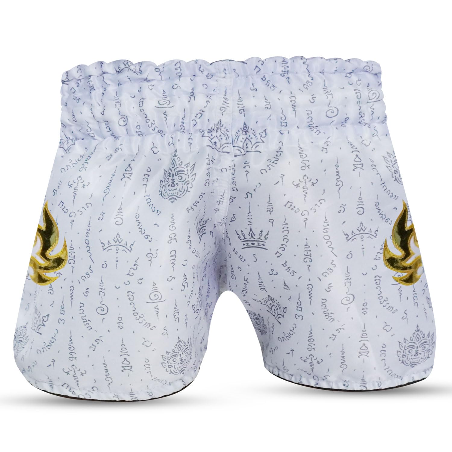 Buddha Fight Wear Pantalon Muay Thai et Kick Boxing Kanok - Short professionnel en satin premium, design multicolore, léger et résistant.