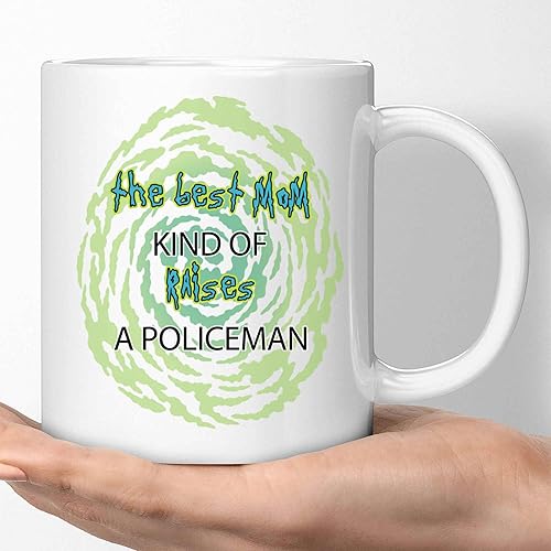 Miniatura 1 de Mom Gift - Mom Raising a Cop on Mothers Day - Policeman Mom Appreciation - 11 Oz White Ceramic Coffee Mug