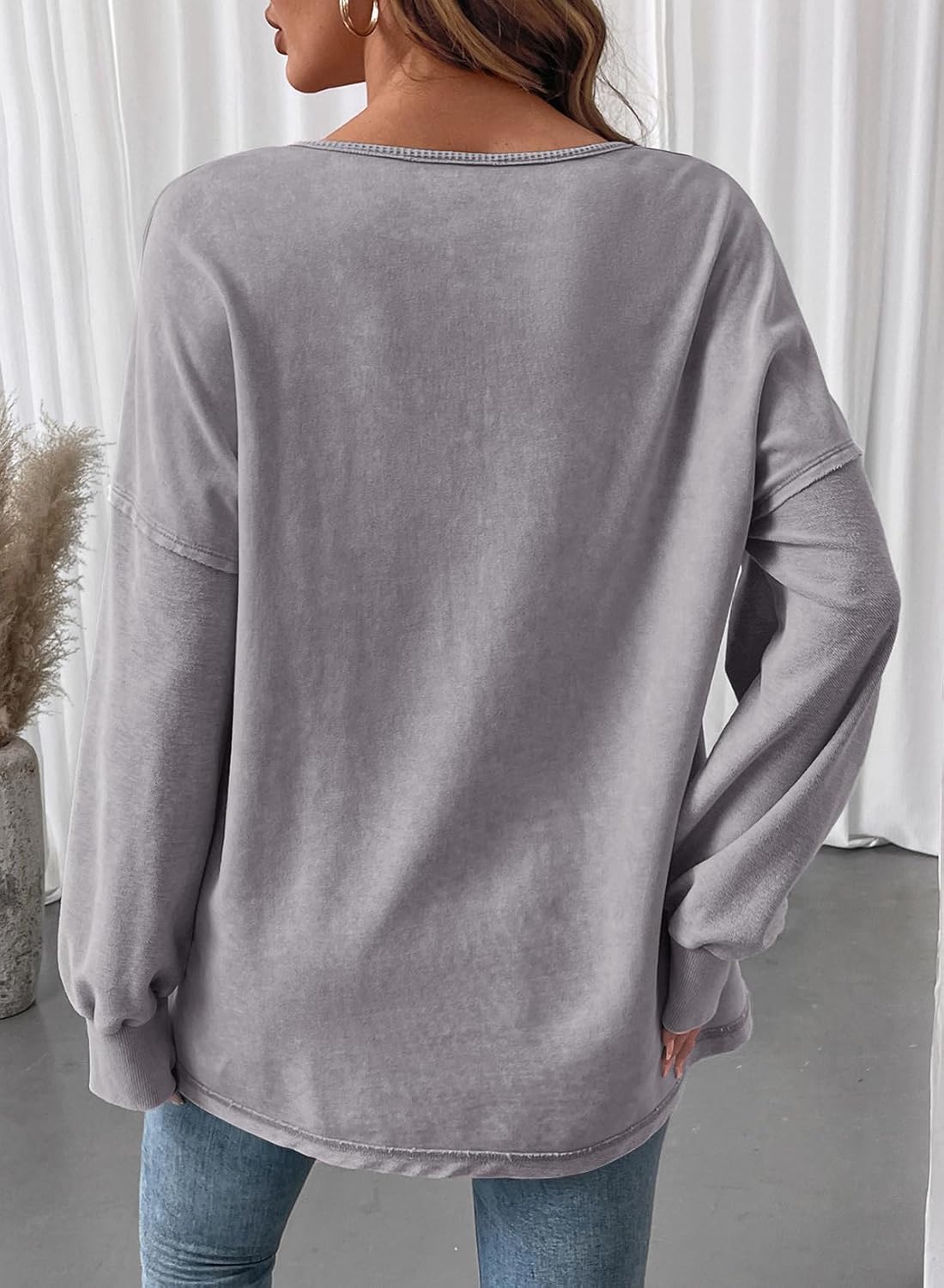 SHEWIN Women's Long Sleeve Crewneck Sweatshirt - Image 5