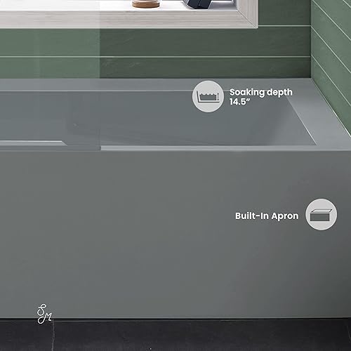 Vista 134 de Swiss Madison Well Made Forever SM-AB540MB Voltaire - Bañera de alcoba con faldón, 60 x 30 pulgadas, negro mate Mate negro