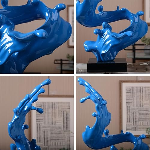 Miniatura 5 de HAUCOZE Modern Sculpture Decor Abstract Statue Figurine Sea Wave Arts Gifts Polyresin Crafts 16.0 inch
