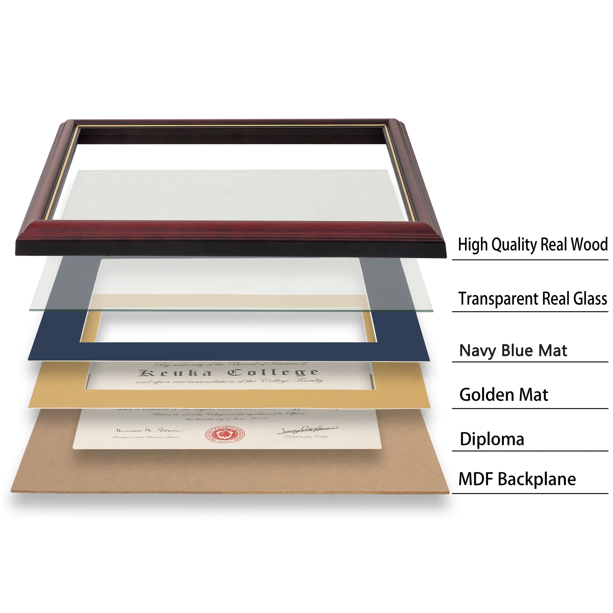 Amazon.co.jp: Flagship Diploma Frame Real Wood & Glass