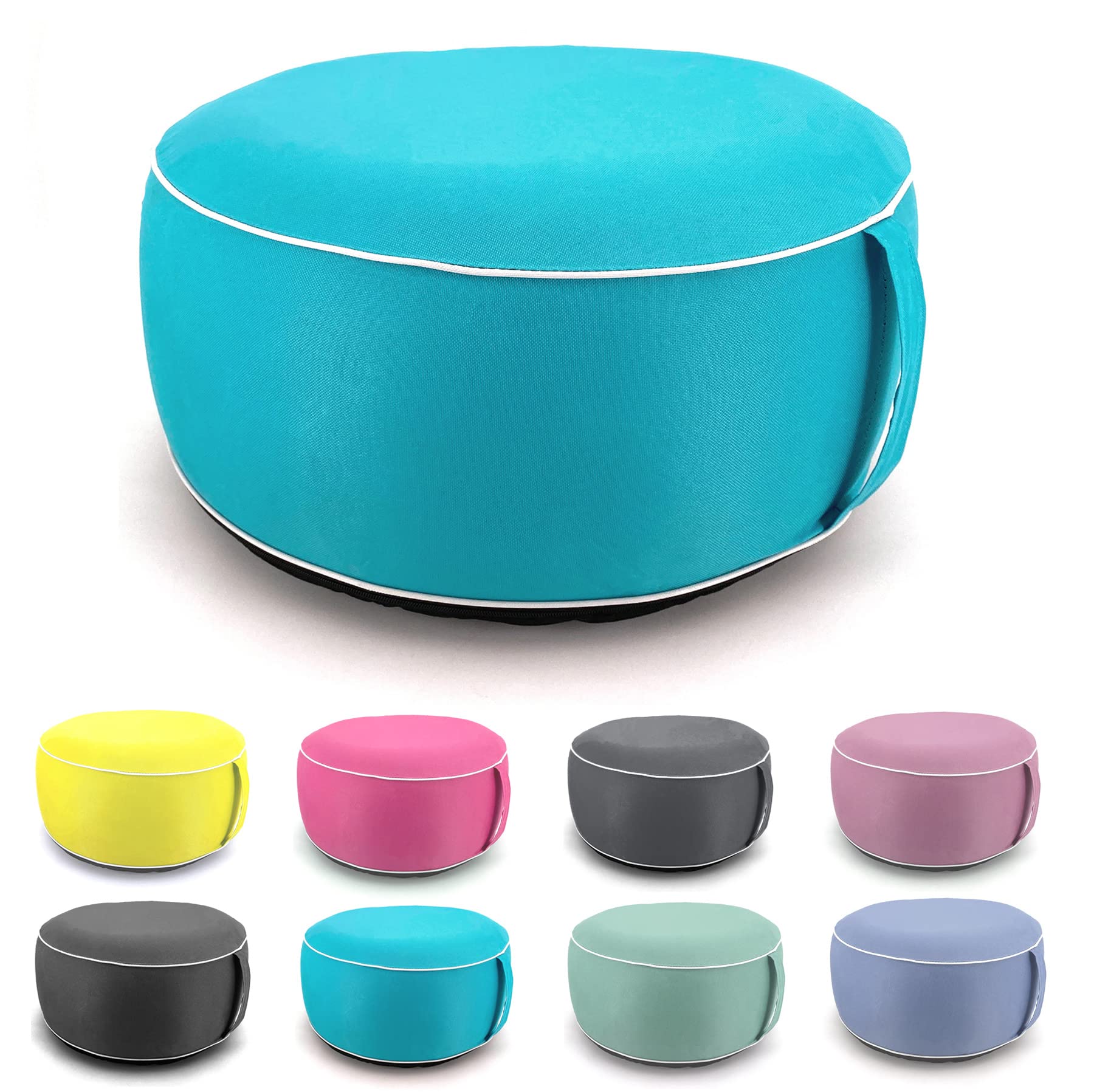 Pouf Gonfiabile Per Esterni Heimtexland - Resistente Alle Intemperie, Turchese | Per Giardino, Spiaggia, Festival - Foto 13