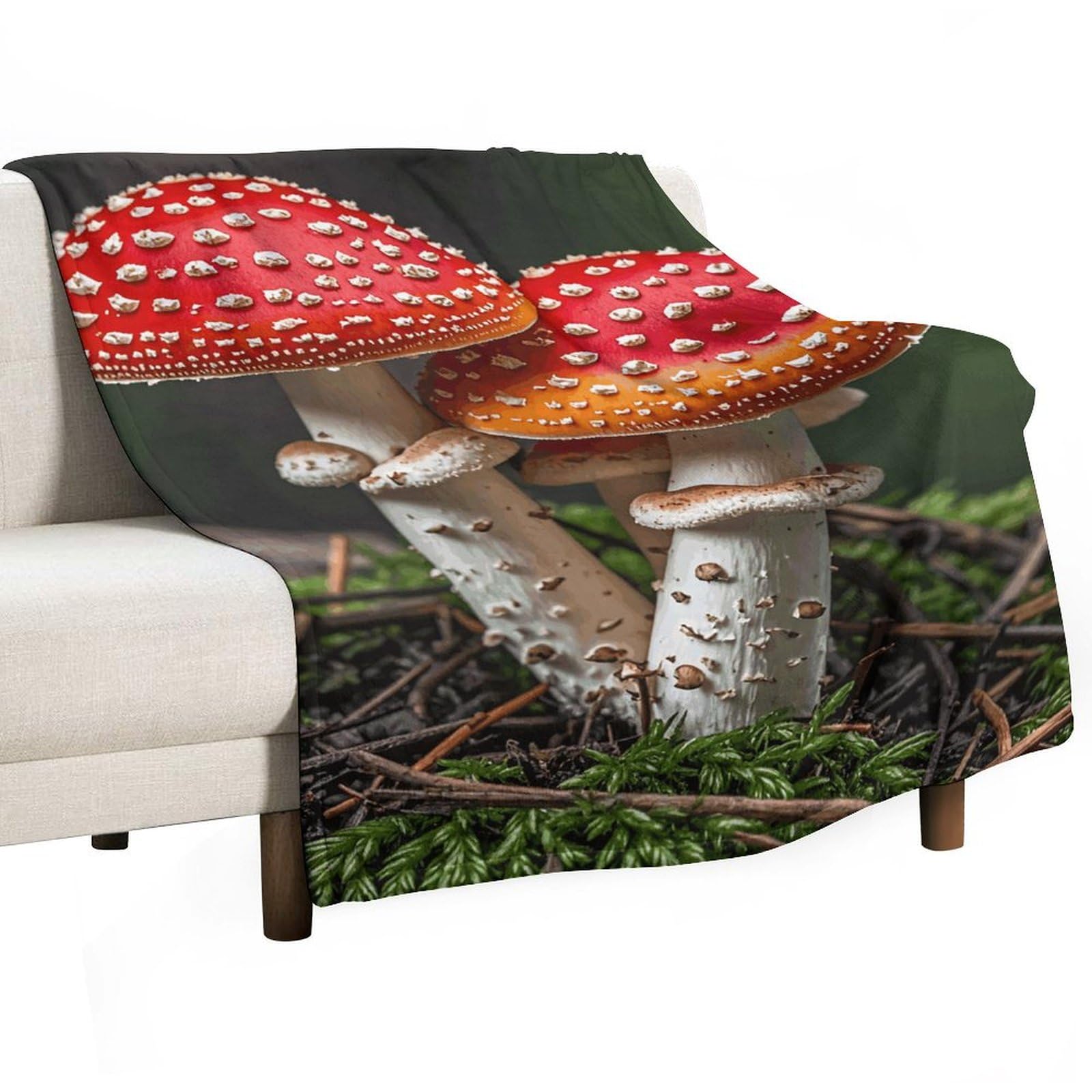 Couverture en flanelle douce pour camping, pique-nique et voyage avec motif imprimé