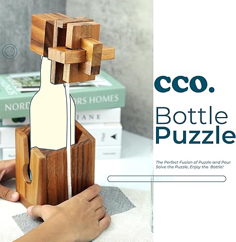 Miniatura 3 de BSIRI Regalos rompecabezas de botella de vino, juegos para adultos, fiesta, rompecabezas duro, juegos de mesa para adultos, amantes de la caja,