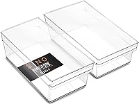 Vista 11 de BINO Contenedores de almacenamiento de plástico, pequeños y poco profundos THE HANDLER COLLECTION Contenedores organizadores multiusos