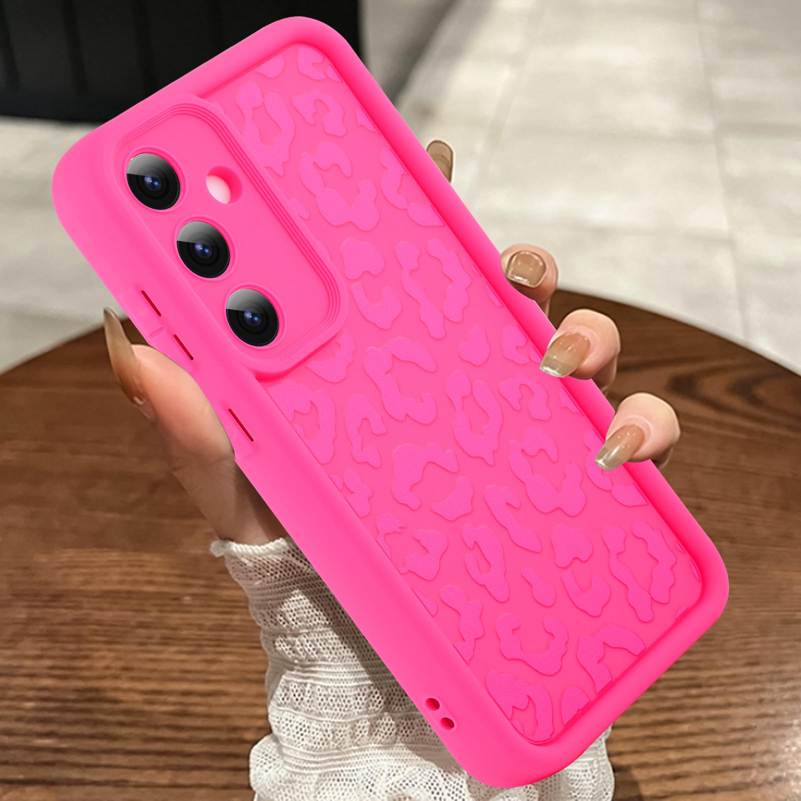 MOWIME Compatible with Samsung Galaxy S24 Case, Cheetah Print Shockproof Soft TPU Protective Case for Women Girls, Slim Anti Scratch Leopard Case for