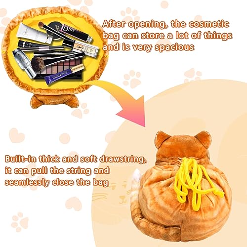 Miniatura 3 de Topaweson Bolsa de cosméticos para gatos, Naranja, Gato de jengibre