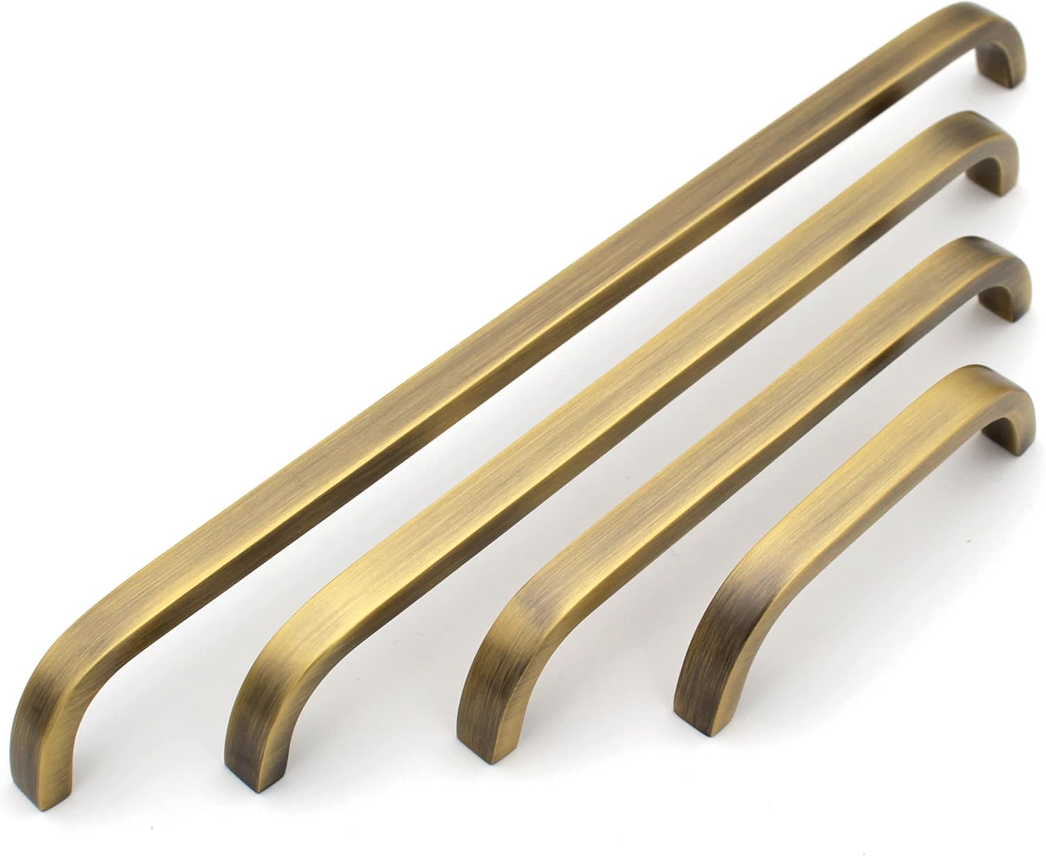 Premium Thin Solid Brass Bar Handles, Modern Gold Cabinet Hardware, Furniture Pulls for Doors, Cabinets, Cupboards & Drawers (12 Inch)