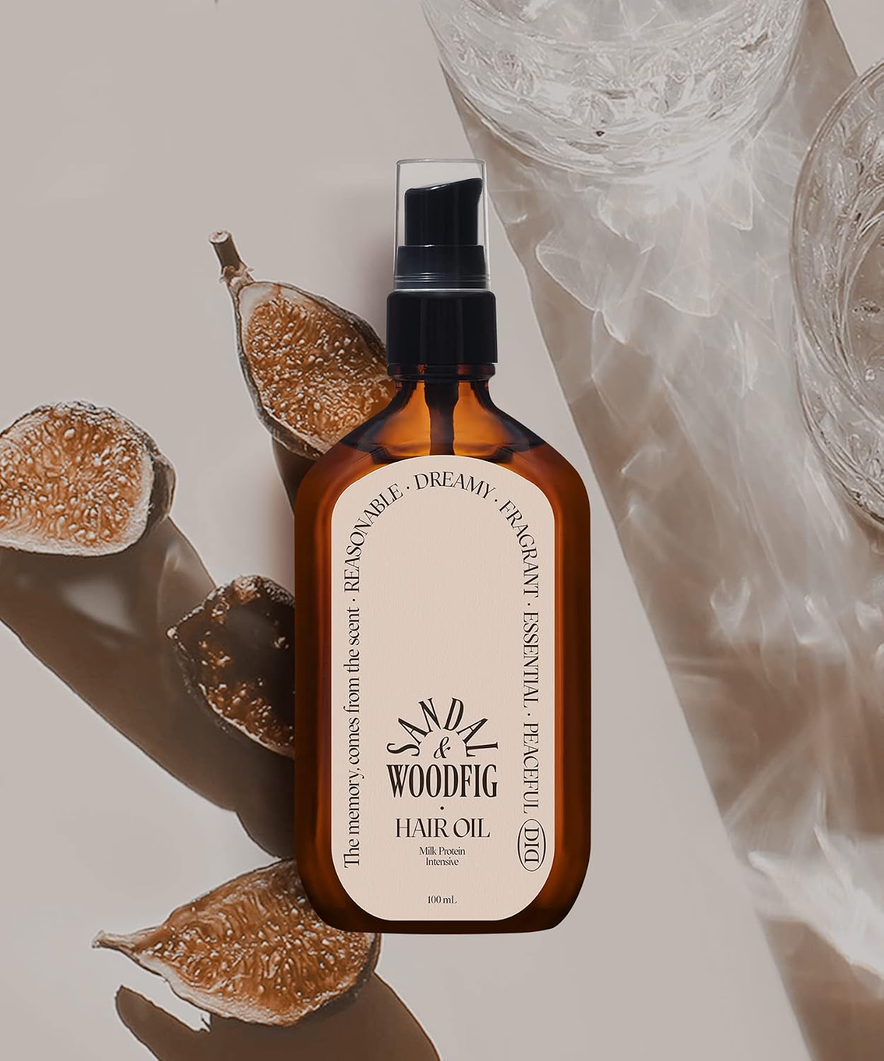 ODID Milk Protein Intensive Perfume Hair Oil - Korean Anti Frizz Nourishing & Smoothing Hair Serum with 10,000ppm Argan Oil & 6 Plant-Based Oils, 3.38 fl.oz. (Sandal Woodfig)