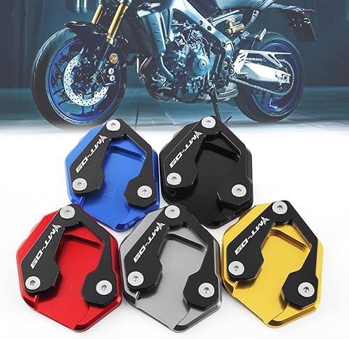 Miniatura 2 de ZARETA Motorcycle Side Bracket Motorcycle Aluminum Kickstand Foot Side Stand Extension Enlarger Pad Support Plate for Yamaha MT09 MT-09 Sp 2021 2022
