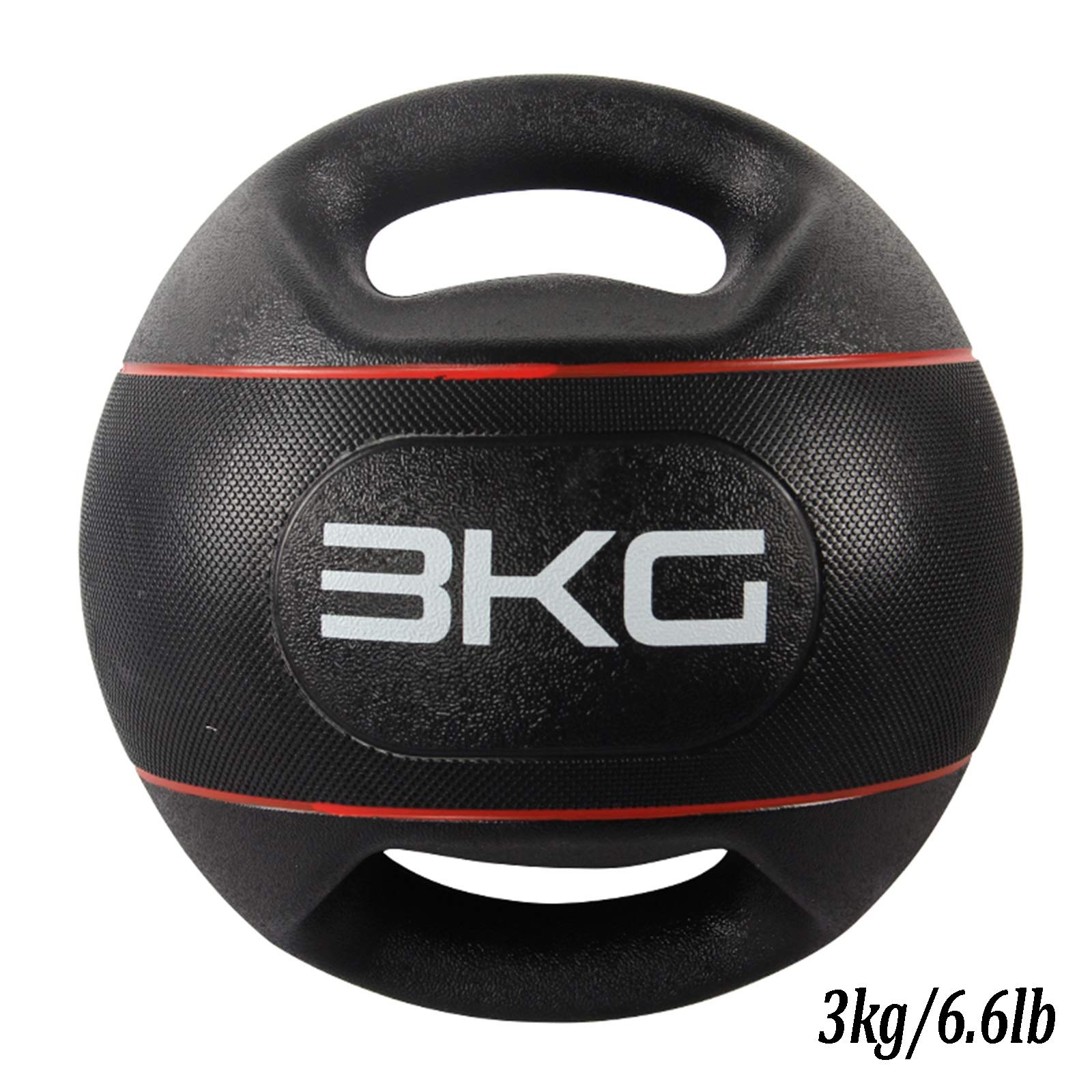 Palle mediche Palla di Medicina di Gomma Binaurale, Home Palestra Core Formazione Aerobica Aerobica Palla Fitness Elastico, 3 kg / 4 kg / 5 kg / 6 kg / 8kg / 10 kg (Size : 3kg/6.6lb)