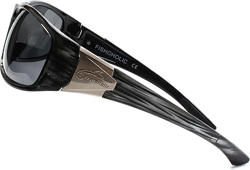 Miniatura 5 de Fishoholic Gafas de sol polarizadas de pesca con logotipo de metal UV400 regalo de pesca con estuche rígido y bolsa