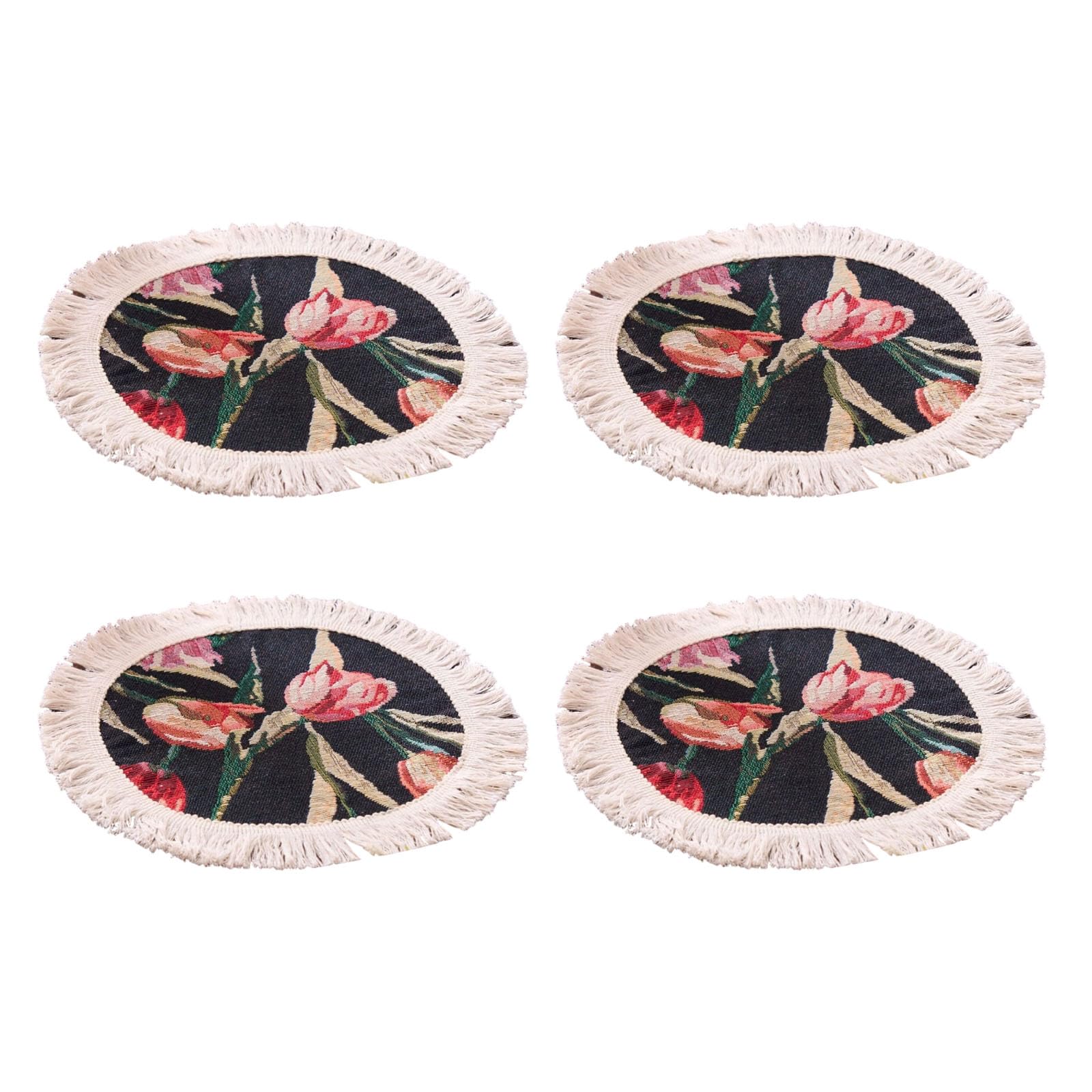 Artistic Retro Cotton Linen Placemat Set of 4 with Heatproof Design Dining Accessories for Kitchen and Dining Room Cotton Linen Placemat