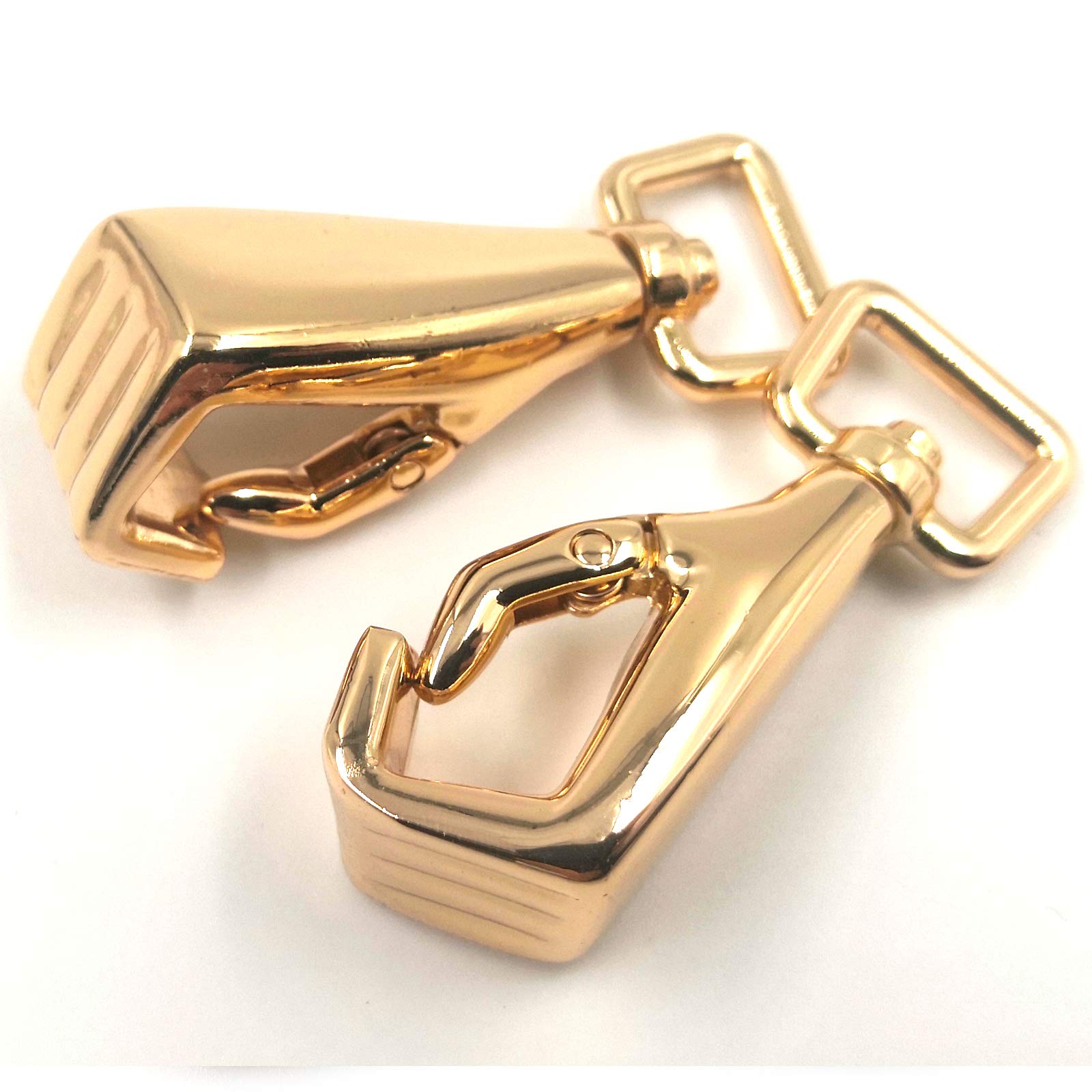 4 Pcs Zinc Alloy Fist Shape Swivel Buckles Trigger Spring Keyring Buckle, Clasps Hooks Keychain Ring Buckles Shinning Swivel Snap Fashion Clips (14.5mm, Gold)