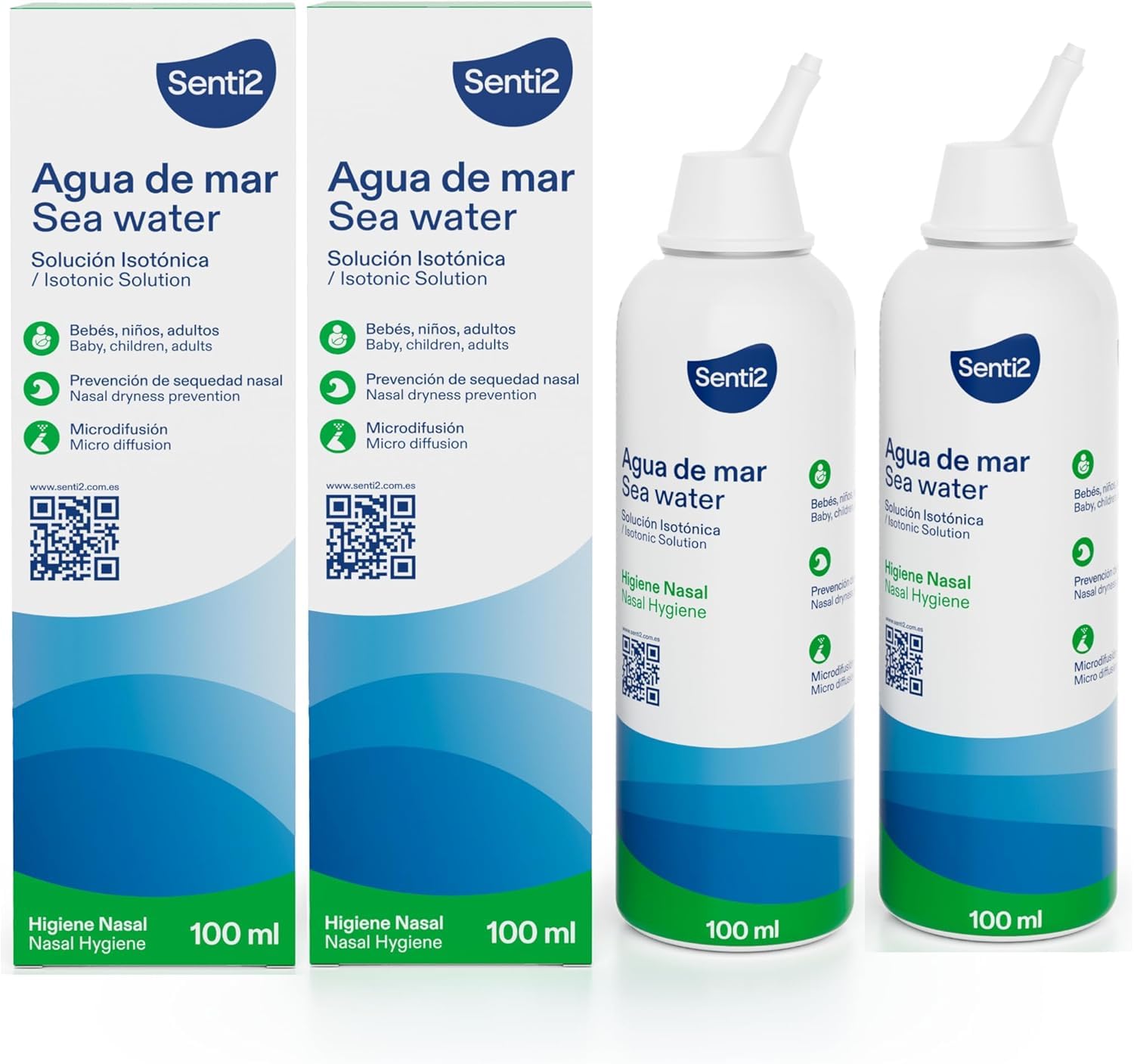 Senti2 DUPLO Isotonic Nasal Spray Seawater - Packaging may vary 2x100ml