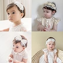 YINKE Baby Hair Band, 4-piece Set, Baby Lace, Flower, Hair Accessory, Bow, Cute, Stylish, Gift, For Children, Girls, Hair Ornaments, Celebrations, Weddings, Newborns, Birthdays, Commemorative Photos,