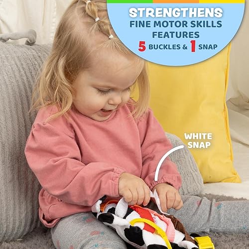 Miniatura 8 de Hebilla juguete mini Buster niño que aprende temprano habilidades vitales básicas niños viajes felpa actividad
