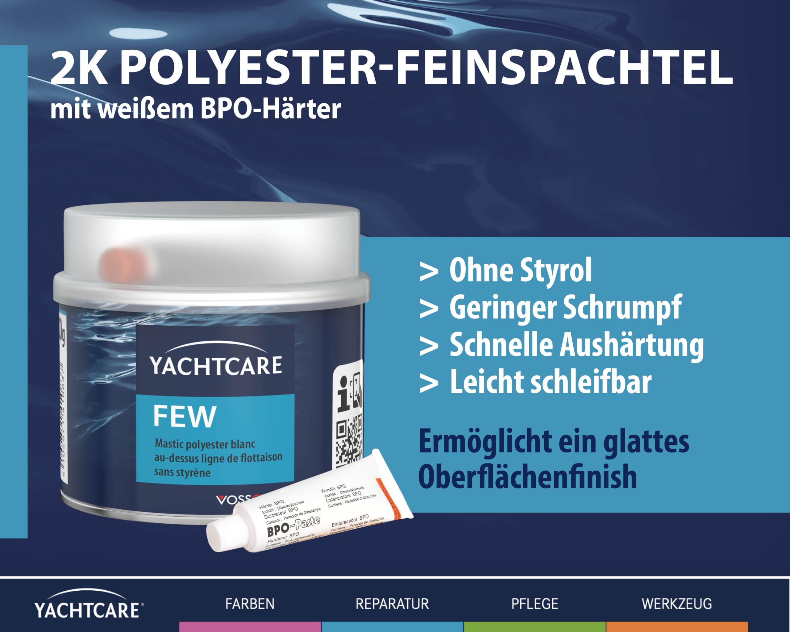 Yacht Care Few VT Fein Espátula poliéster, Unisex adulto