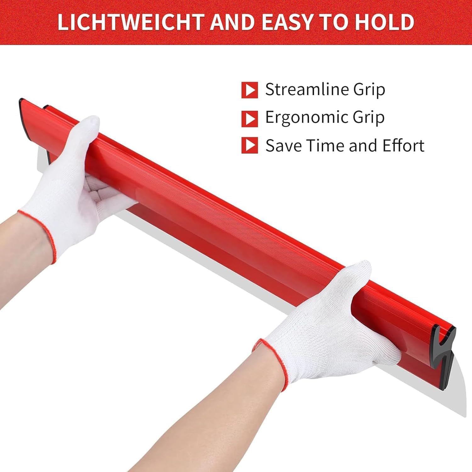 14 PCS Flächenspachtel Set Profi, 25/40/60/80 cm Spachtel Set mit 0,35 & 0,5 mm Edelstahlklingen, Teleskopstange 1,28 m & Koffer für Trockenbau, Glättkelle Set mit Handschuhen und Spachteln