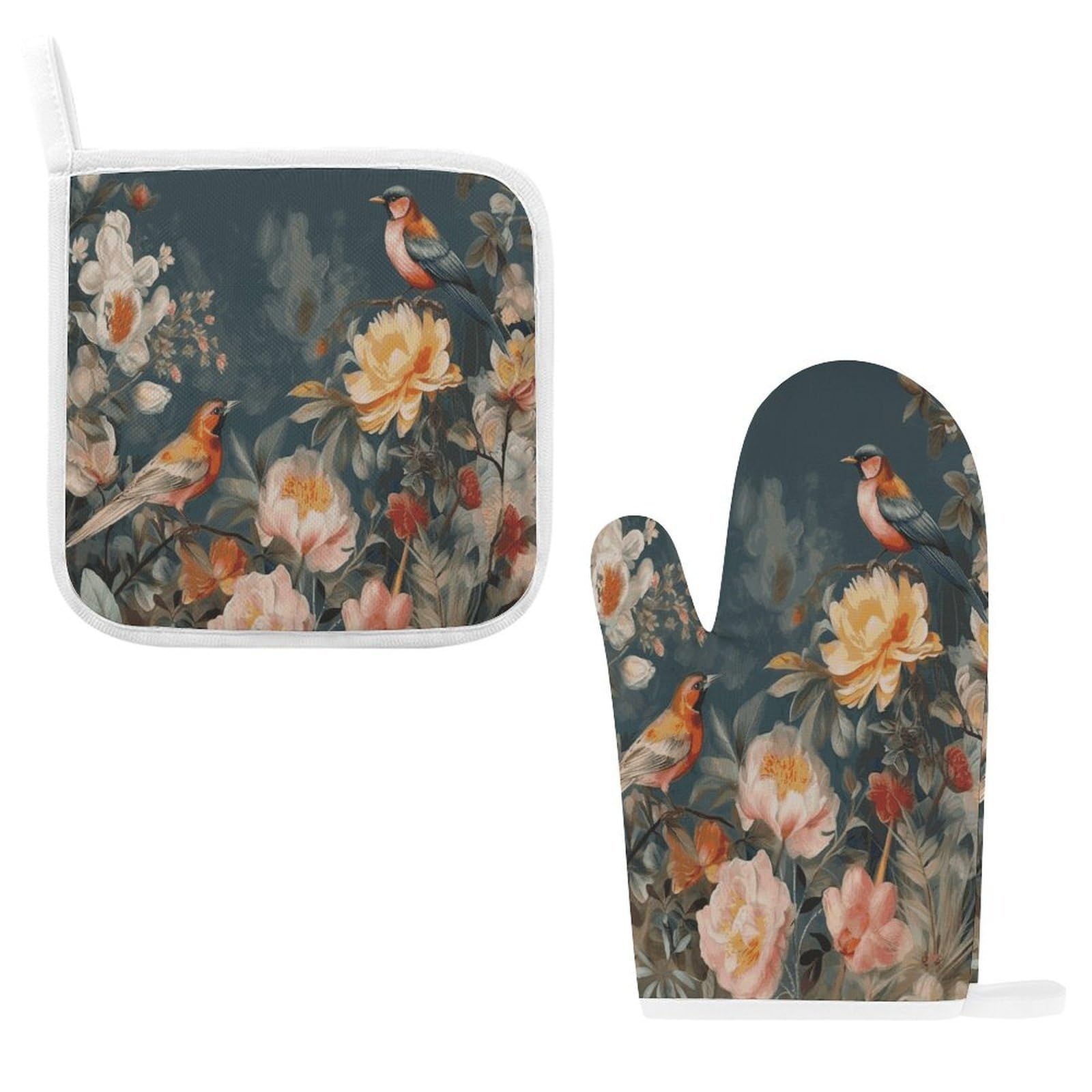 Fodpand Style Flowers Birds Oven Mitts And Pot Holders Sets