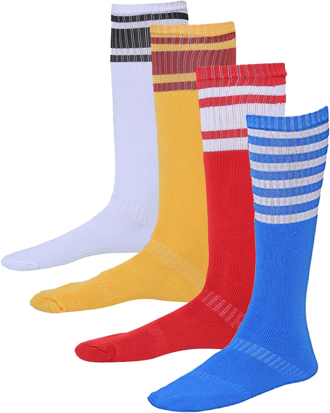 R LON- Men and Women Solid Knee Hight Socks for all sport Wear Multicolor (4 Pair Socks)-71